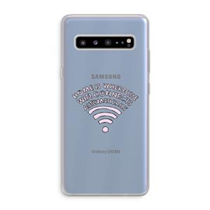 CaseCompany Home Is Where The Wifi Is: Samsung Galaxy S10 5G Transparant Hoesje