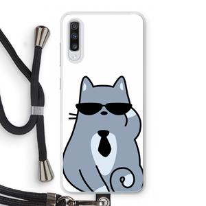 CaseCompany Cool cat: Samsung Galaxy A70 Transparant Hoesje met koord