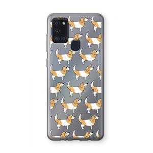 CaseCompany Doggy: Samsung Galaxy A21s Transparant Hoesje