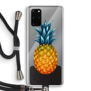 CaseCompany Grote ananas: Samsung Galaxy S20 Plus Transparant Hoesje met koord