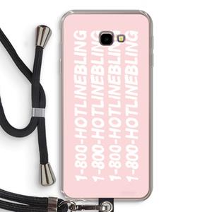 CaseCompany Hotline bling pink: Samsung Galaxy J4 Plus Transparant Hoesje met koord