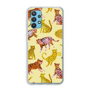 CaseCompany Cute Tigers and Leopards: Samsung Galaxy A32 4G Transparant Hoesje