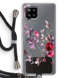 CaseCompany Mooie bloemen: Samsung Galaxy A42 5G Transparant Hoesje met koord