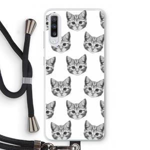 CaseCompany Kitten: Samsung Galaxy A70 Transparant Hoesje met koord