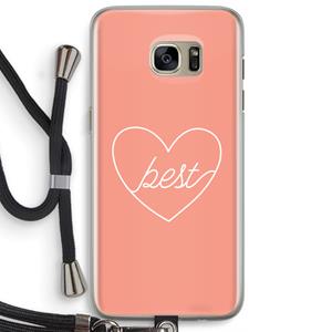 CaseCompany Best heart: Samsung Galaxy S7 Edge Transparant Hoesje met koord