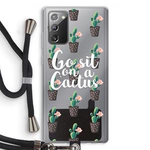 CaseCompany Cactus quote: Samsung Galaxy Note 20 / Note 20 5G Transparant Hoesje met koord