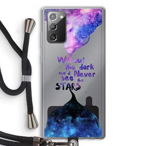 CaseCompany Stars quote: Samsung Galaxy Note 20 / Note 20 5G Transparant Hoesje met koord