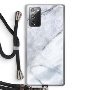 CaseCompany Witte marmer: Samsung Galaxy Note 20 / Note 20 5G Transparant Hoesje met koord
