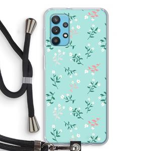 CaseCompany Small white flowers: Samsung Galaxy A32 4G Transparant Hoesje met koord