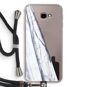 CaseCompany Gestreepte marmer: Samsung Galaxy J4 Plus Transparant Hoesje met koord