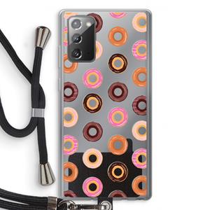 CaseCompany Donuts: Samsung Galaxy Note 20 / Note 20 5G Transparant Hoesje met koord