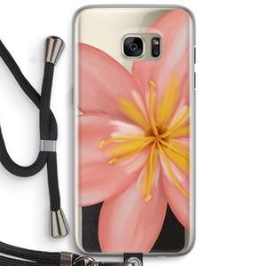 CaseCompany Pink Ellila Flower: Samsung Galaxy S7 Edge Transparant Hoesje met koord
