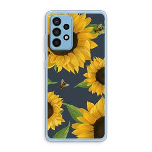 CaseCompany Sunflower and bees: Samsung Galaxy A52 Transparant Hoesje