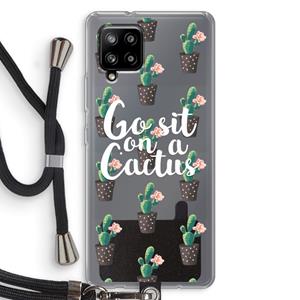 CaseCompany Cactus quote: Samsung Galaxy A42 5G Transparant Hoesje met koord