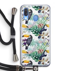 CaseCompany Tukans: Samsung Galaxy A40 Transparant Hoesje met koord