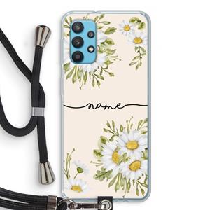 CaseCompany Daisies: Samsung Galaxy A32 4G Transparant Hoesje met koord