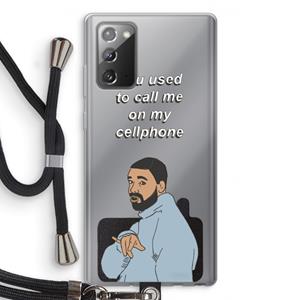 CaseCompany Hotline bling: Samsung Galaxy Note 20 / Note 20 5G Transparant Hoesje met koord