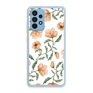 CaseCompany Peachy flowers: Samsung Galaxy A52 Transparant Hoesje