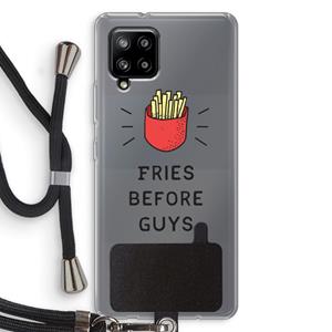 CaseCompany Fries before guys: Samsung Galaxy A42 5G Transparant Hoesje met koord