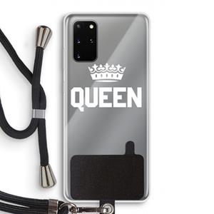 CaseCompany Queen zwart: Samsung Galaxy S20 Plus Transparant Hoesje met koord