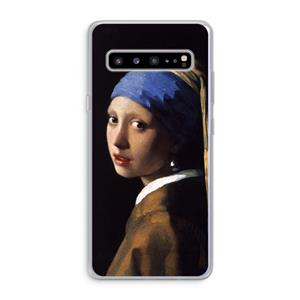 CaseCompany The Pearl Earring: Samsung Galaxy S10 5G Transparant Hoesje