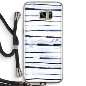 CaseCompany Ink Stripes: Samsung Galaxy S7 Edge Transparant Hoesje met koord