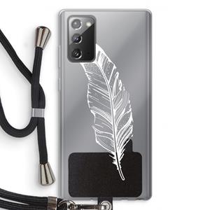 CaseCompany Pluim: Samsung Galaxy Note 20 / Note 20 5G Transparant Hoesje met koord