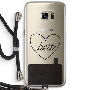 CaseCompany Best heart black: Samsung Galaxy S7 Edge Transparant Hoesje met koord