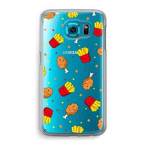 CaseCompany Chicken 'n Fries: Samsung Galaxy S6 Transparant Hoesje