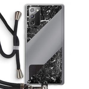 CaseCompany Zwart marmer: Samsung Galaxy Note 20 / Note 20 5G Transparant Hoesje met koord