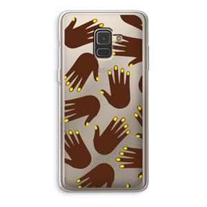CaseCompany Hands dark: Samsung Galaxy A8 (2018) Transparant Hoesje