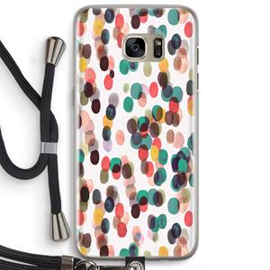 CaseCompany Tropical Dots: Samsung Galaxy S7 Edge Transparant Hoesje met koord
