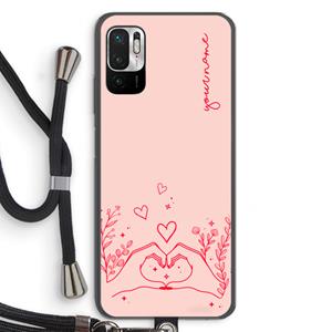 CaseCompany Love is in the air: Xiaomi Redmi Note 10 5G Transparant Hoesje met koord