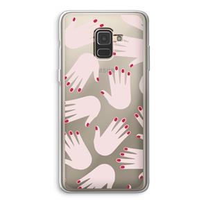 CaseCompany Hands pink: Samsung Galaxy A8 (2018) Transparant Hoesje
