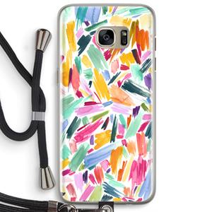CaseCompany Watercolor Brushstrokes: Samsung Galaxy S7 Edge Transparant Hoesje met koord