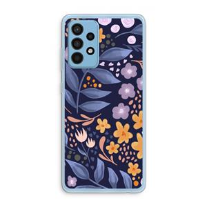 CaseCompany Flowers with blue leaves: Samsung Galaxy A52 Transparant Hoesje
