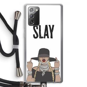 CaseCompany Slay All Day: Samsung Galaxy Note 20 / Note 20 5G Transparant Hoesje met koord