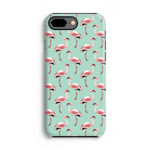 CaseCompany Flamingoprint groen: iPhone 8 Plus Tough Case