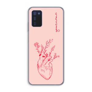 CaseCompany Blooming Heart: Samsung Galaxy A03s Transparant Hoesje