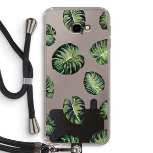 CaseCompany Tropische bladeren: Samsung Galaxy J4 Plus Transparant Hoesje met koord