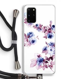 CaseCompany Waterverf bloemen: Samsung Galaxy S20 Plus Transparant Hoesje met koord