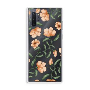 CaseCompany Peachy flowers: Samsung Galaxy Note 10 Plus Transparant Hoesje