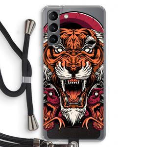 CaseCompany Tiger and Rattlesnakes: Samsung Galaxy S21 Transparant Hoesje met koord