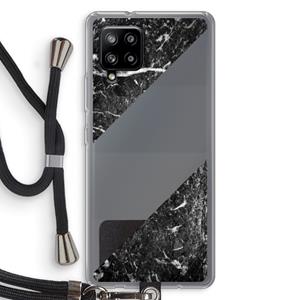 CaseCompany Zwart marmer: Samsung Galaxy A42 5G Transparant Hoesje met koord