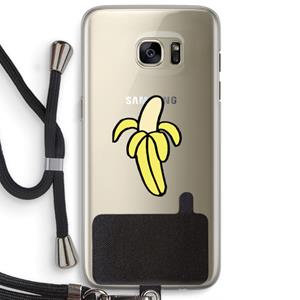 CaseCompany Banana: Samsung Galaxy S7 Edge Transparant Hoesje met koord