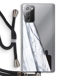 CaseCompany Gestreepte marmer: Samsung Galaxy Note 20 / Note 20 5G Transparant Hoesje met koord