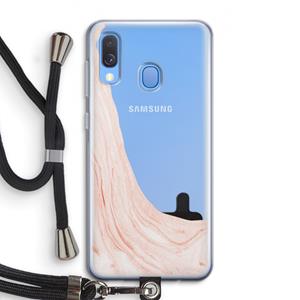 CaseCompany Peach bath: Samsung Galaxy A40 Transparant Hoesje met koord