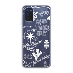 CaseCompany Good vibes: Samsung Galaxy A03s Transparant Hoesje