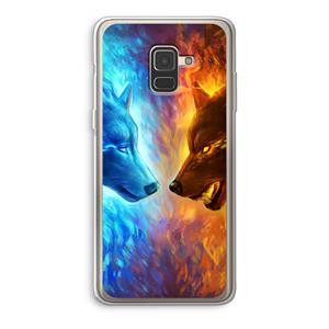 CaseCompany Fire & Ice: Samsung Galaxy A8 (2018) Transparant Hoesje