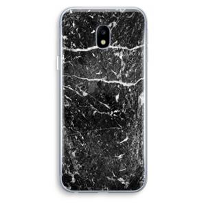 CaseCompany Zwart marmer: Samsung Galaxy J3 (2017) Transparant Hoesje